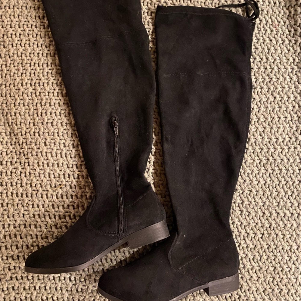 Time and Tru over the knee black boots 7 1/2